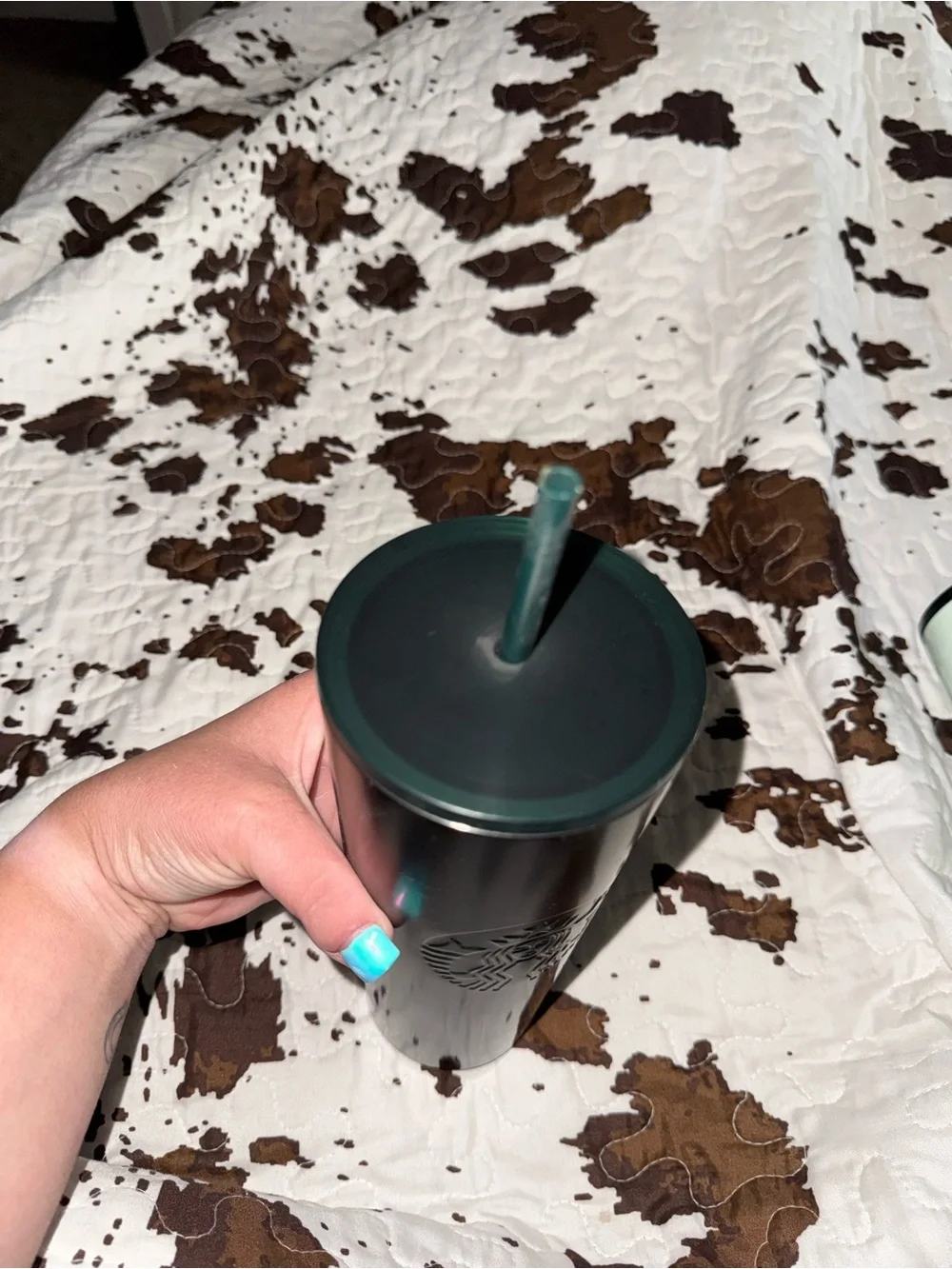 Starbucks Black Tumbler with Subtle Green Siren Logo